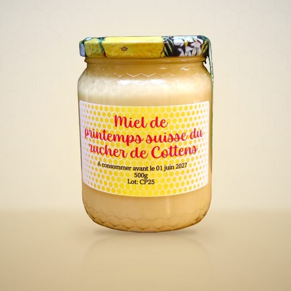 Miel de printemps suisse, Pot de 500 g – miel artisanal suisse